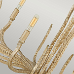 Люстра дизайнерская золотого цвета с 6-ю лампами на изогнутых рожках с текстурной поверхностью Hinkley варинант исполнения - 5 | Loft Concept во Владивостоке