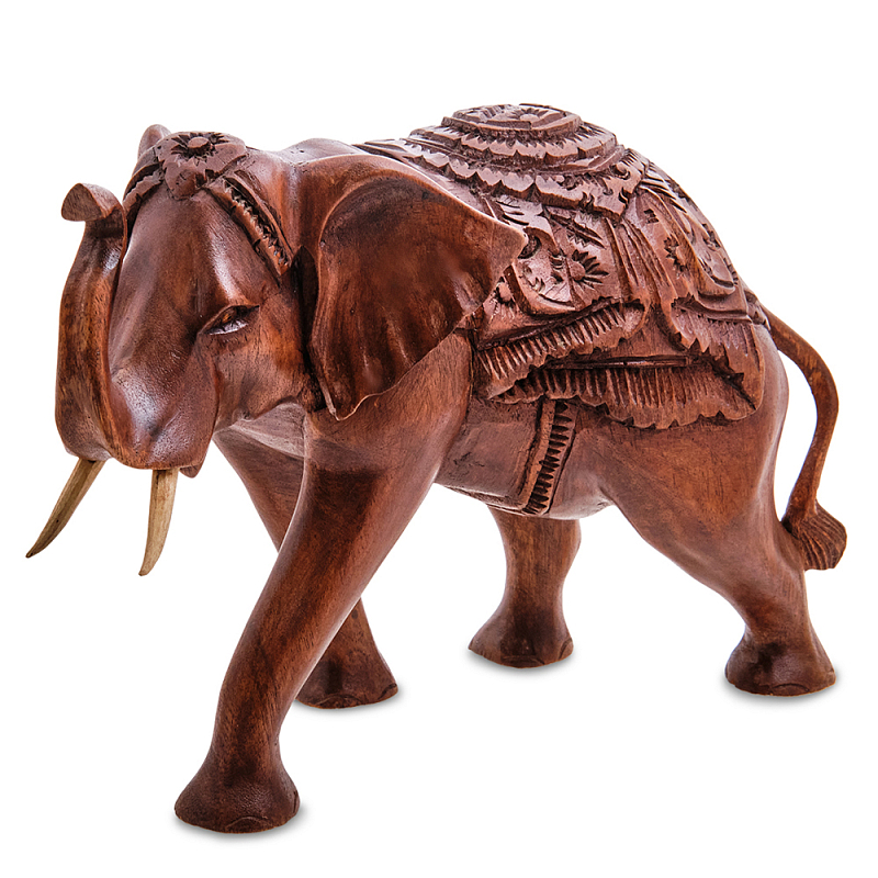 Статуэтка из дерева суар в виде слона Two Tusks Коричневый Статуэтка из дерева суар в виде слона Two Tusks Коричневый во Владивостоке | Loft Concept