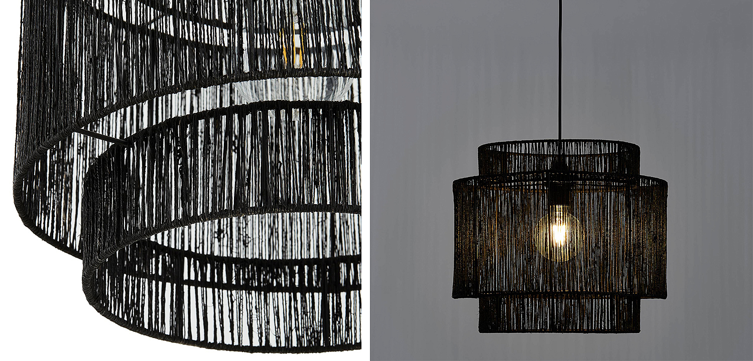 Подвесной светильник Signe Wicker Hemp Black Dual Подвесной светильник Signe Wicker Hemp Black Dual - Loft-Concept во Владивостоке