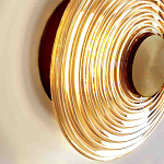 Бра с рельефным круглым плафоном янтарного цвета Savio Glass Disc Light варинант исполнения - 3 | Loft Concept во Владивостоке