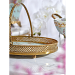 Блюдо овальное с ручкой и голубым фарфоровым дном с цветочным рисунком Blue Garden варинант исполнения - 4 | Loft Concept во Владивостоке