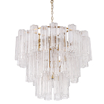 Люстра круглая многоярусная с прозрачными подвесками из стекла Hexagon Tube Light варинант исполнения - 1 | Loft Concept во Владивостоке