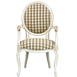 Стул с подлокотниками и круглой спинкой  Checkered Upholstery Chair обивка в клетку варинант исполнения - 2 | Loft Concept во Владивостоке