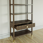 Стеллаж Elsa Dreams Walnut со стеклянными полками и ящиком варинант исполнения - 3 | Loft Concept во Владивостоке