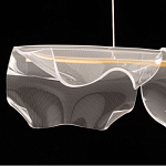 Люстра линейная с 3-мя белыми волнистыми плафонами Wave Line варинант исполнения - 6 | Loft Concept во Владивостоке