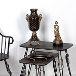 Ваза черного цвета из фарфора с золотистым узором и бронзовыми элементами Eden Garden porcelain and bronze варинант исполнения - 3 | Loft Concept во Владивостоке