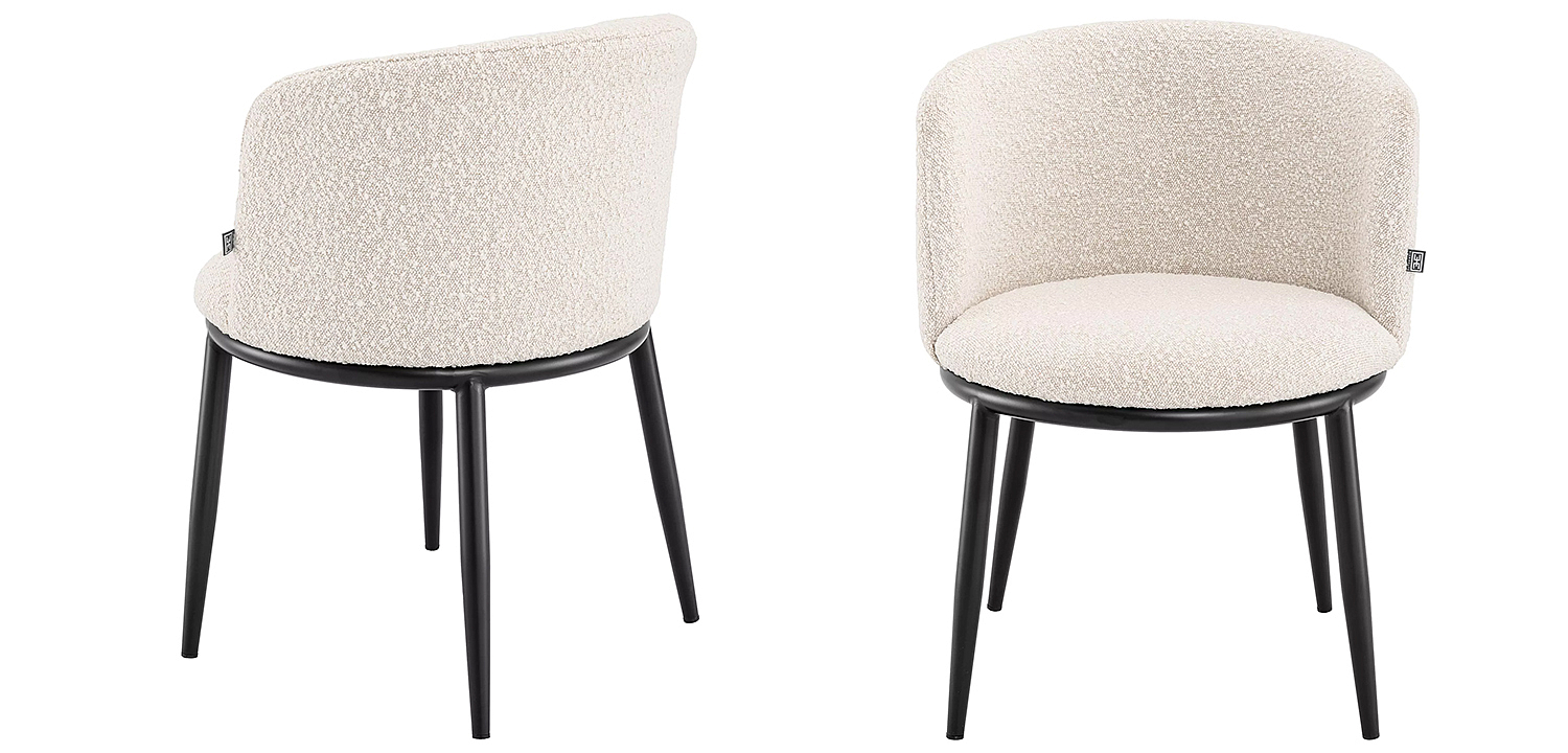 Комплект из двух стульев Eichholtz Dining Chair Filmore Set of 2 Boucle Cream Комплект из двух стульев Eichholtz Dining Chair Filmore Set of 2 Boucle Cream - Loft-Concept во Владивостоке