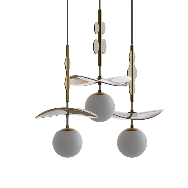 Подвес Bloomy Бежевый Белый Латунь во Владивостоке | Loft Concept 