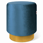 Пуф синий велюр на золотом металлическом основании Golden Belt варинант исполнения - 1 | Loft Concept во Владивостоке
