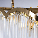 Люстра прямоугольная на цепях с прозрачными трубками и волнистым краем Nembus варинант исполнения - 7 | Loft Concept во Владивостоке