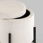 Молочный пуф на черных ножках SANJAY варинант исполнения - 3 | Loft Concept во Владивостоке