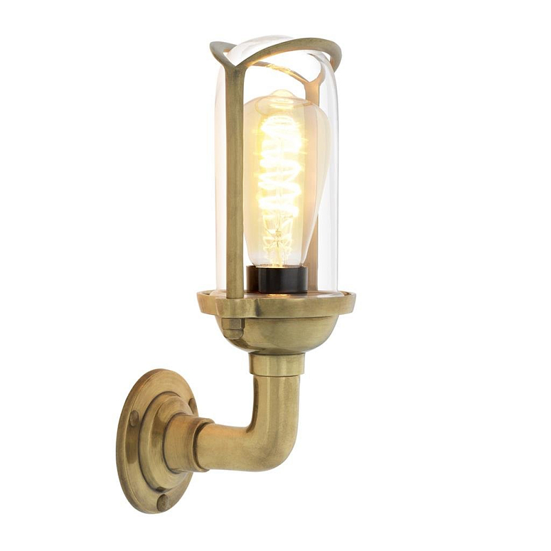 Бра Eichholtz Wall Lamp Wolseley Brass Латунь Античная полированная Прозрачное Стекло Бра Eichholtz Wall Lamp Wolseley Brass Латунь Античная полированная Прозрачное Стекло во Владивостоке | Loft Concept
