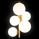 Бра с золотым основанием и 5-ю белыми шарообразными плафонами Bubble варинант исполнения - 1 | Loft Concept во Владивостоке