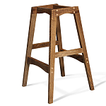 Барный стул со спинкой на 4-х деревянных ножках Коричневый Велюр Vendramin Chair  варинант исполнения - 6 | Loft Concept во Владивостоке