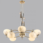 Люстра подвесная с 8-ю шарообразными плафонами из белого стекла с подвесками из камня и кисточками Agatelle варинант исполнения - 4 | Loft Concept во Владивостоке