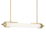 Подвесной светильник линейный золотого цвета с длинной цилиндрической стеклянной трубкой Eurofase варинант исполнения - 1 | Loft Concept во Владивостоке