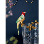 Ваза из прозрачного стекла с бронзовыми ножками и фигурками попугаев Eden Garden porcelain and bronze варинант исполнения - 3 | Loft Concept во Владивостоке