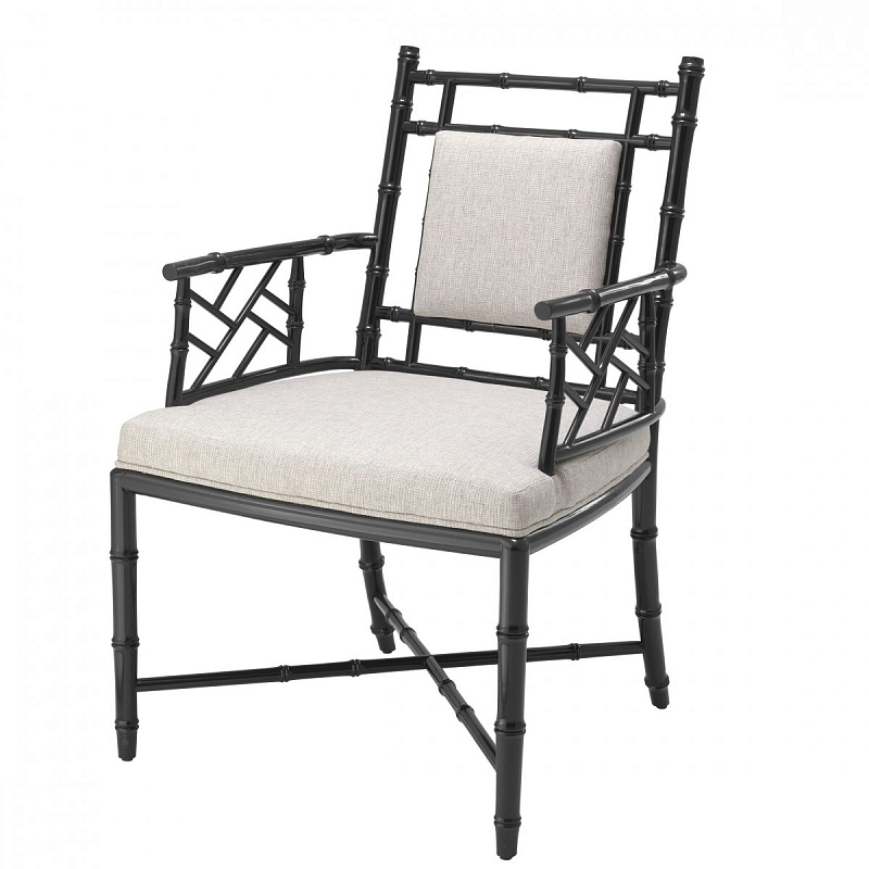 Кресло Eichholtz Chair Germaine Черный Бежево-серый Кресло Eichholtz Chair Germaine Черный Бежево-серый во Владивостоке | Loft Concept