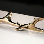 Дизайнерский комод чёрный глянцевый с основанием в виде золотых ветвей Meta Credenza  варинант исполнения - 2 | Loft Concept во Владивостоке