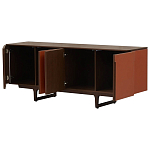 Комод с декором из кожи Orange Leather Chest of Drawers варинант исполнения - 3 | Loft Concept во Владивостоке