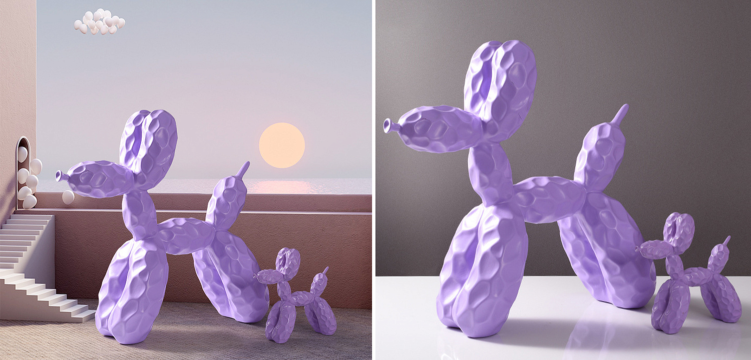 Статуэтка Jeff Koons Balloon Dog Crumpled Lilac Статуэтка Jeff Koons Balloon Dog Crumpled Lilac - Loft-Concept во Владивостоке
