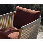 Дизайнерское уличное кресло из массива дерева с веревочной спинкой BOBOLI Armchair варинант исполнения - 3 | Loft Concept во Владивостоке