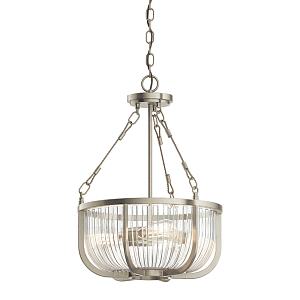 Люстра подвесная с чашеобразным плафоном из прозрачных стеклянных прутьев Kichler