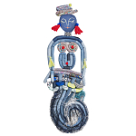 Кукла из одежды и павлопосадских платков Rusalka Blue Jeans варинант исполнения - 1 | Loft Concept во Владивостоке