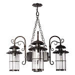 Уличная подвесная люстра с 4-мя цилиндрическими плафонами на цепях Elysian Lanterns варинант исполнения - 1 | Loft Concept во Владивостоке