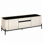 ТВ-тумба белая с чёрной столешницей с 2-мя дверками и ящиком San Marco варинант исполнения - 1 | Loft Concept во Владивостоке