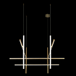 Люстра с 8-ю пересекающимися цилиндрическими плафонами на тонких тросах Trumpet tube варинант исполнения - 5 | Loft Concept во Владивостоке