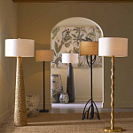 Торшер с фактурным массивным корпусом и тканевым цилиндрическим абажуром Textured Monolith варинант исполнения - 5 | Loft Concept во Владивостоке