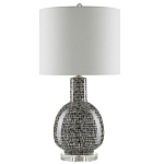 Настольная лампа с корпусом в форме амфоры и тканевым абажуром Warmth of Light варинант исполнения - 3 | Loft Concept во Владивостоке