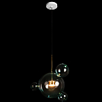 Подвесной светильник с прозрачными бирюзовыми стеклянными шарами и золотыми деталями Диаметр 43 Giopato & Coombes варинант исполнения - 2 | Loft Concept во Владивостоке