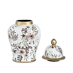 Ваза с нежным цветочным узором в пастельных тонах и крышкой с золотым акцентом Chinoiserie Ceramics варинант исполнения - 2 | Loft Concept во Владивостоке