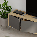 ТВ-тумба подвесная цвета древесины с 4-мя темно-серыми дверцами SPARK TV STAND OAK ANTHRACITE варинант исполнения - 4 | Loft Concept во Владивостоке