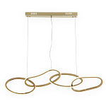Люстра подвесная с 4-мя асимметричными кольцами золотого цвета Ring Horizontal варинант исполнения - 1 | Loft Concept во Владивостоке