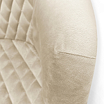 Барный стул со спинкой и подлокотниками на 4-х деревянных ножках Кремовый Велюр Ava Charm варинант исполнения - 4 | Loft Concept во Владивостоке