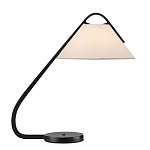 Настольная лампа с черным каркасом и белым тканевым абажуром в форме конуса Stylish Solution варинант исполнения - 3 | Loft Concept во Владивостоке