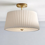 Потолочный светильник с белым плиссированным абажуром Ganglion варинант исполнения - 2 | Loft Concept во Владивостоке