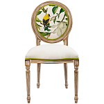 Стул бежевый из натурального бука с изображением птиц и цветов Blooming Birds варинант исполнения - 1 | Loft Concept во Владивостоке