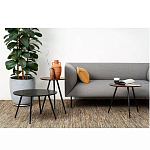 Кофейный столик с круглой столешницей на 3-х черных ножках Laconic Stylish Design варинант исполнения - 2 | Loft Concept во Владивостоке