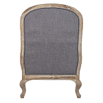 Кресло с пуфом с мягкой обивкой из льна Edward Armchair grey варинант исполнения - 3 | Loft Concept во Владивостоке