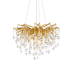 Люстра подвесная с прозрачными стеклянными подвесками в форме капель Диаметр 60 см Droplet Chandelier варинант исполнения - 6 | Loft Concept во Владивостоке