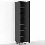 Шкаф-пенал с зеркальной дверцей и фасадом цвета графит Strict Lines варинант исполнения - 3 | Loft Concept во Владивостоке