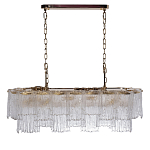 Люстра подвесная прямоугольная из рифленого стекла Fluted Glass Chandelier варинант исполнения - 2 | Loft Concept во Владивостоке