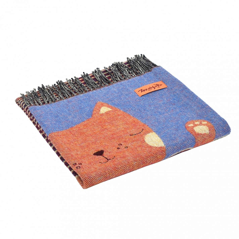 Плед CAT 1 Marzotto Синий Оранжевый во Владивостоке | Loft Concept 