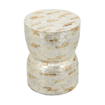 Приставной столик с мозаичным рисунком из раковин устриц Bone Inlay варинант исполнения - 4 | Loft Concept во Владивостоке