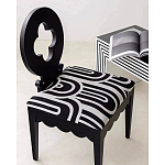 Дизайнерский стул с круглой деревянной спинкой Black and White Clover варинант исполнения - 7 | Loft Concept во Владивостоке