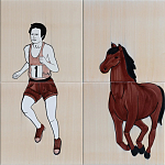 Дизайнерская плитка Конь бегун варинант исполнения - 1 | Loft Concept во Владивостоке